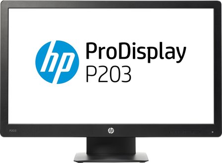HP Prodisplay P203 - 20 inch - 1600x900 - 16:9 - VGA - DP -  Zwart