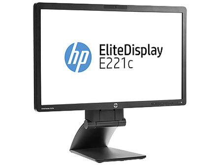 HP E221c - 22 inch - 1920x1080 - 16:9 - DVI-D - VGA - DP - Zwart - Webcam