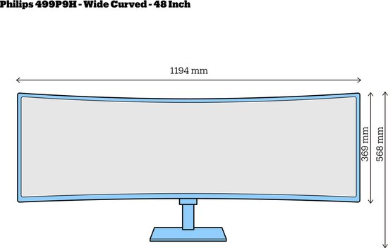 PHILIPS 499P9H | 49 INCH ULTRAWIDE CURVED | 5120X1440 QHD| 32:09 | HDMI | DISPLAYPORT| USB C | ZWART