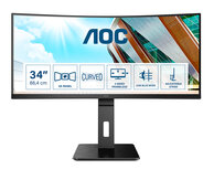 AOC CU34P2A - 34 inch - 3440x1440 - 21:9 - HDMI - DP - 100Hz - Zwart AOC CU34P2A - 34 inch - 3440x1440 - 21:9 - HDMI - DP - 100Hz - Zwart
